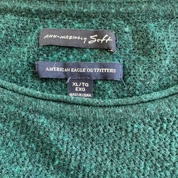 American Eagle Forest Green Soft Scoop Neck Long Sleeve Knit Top Size XL - Picture 4 of 5